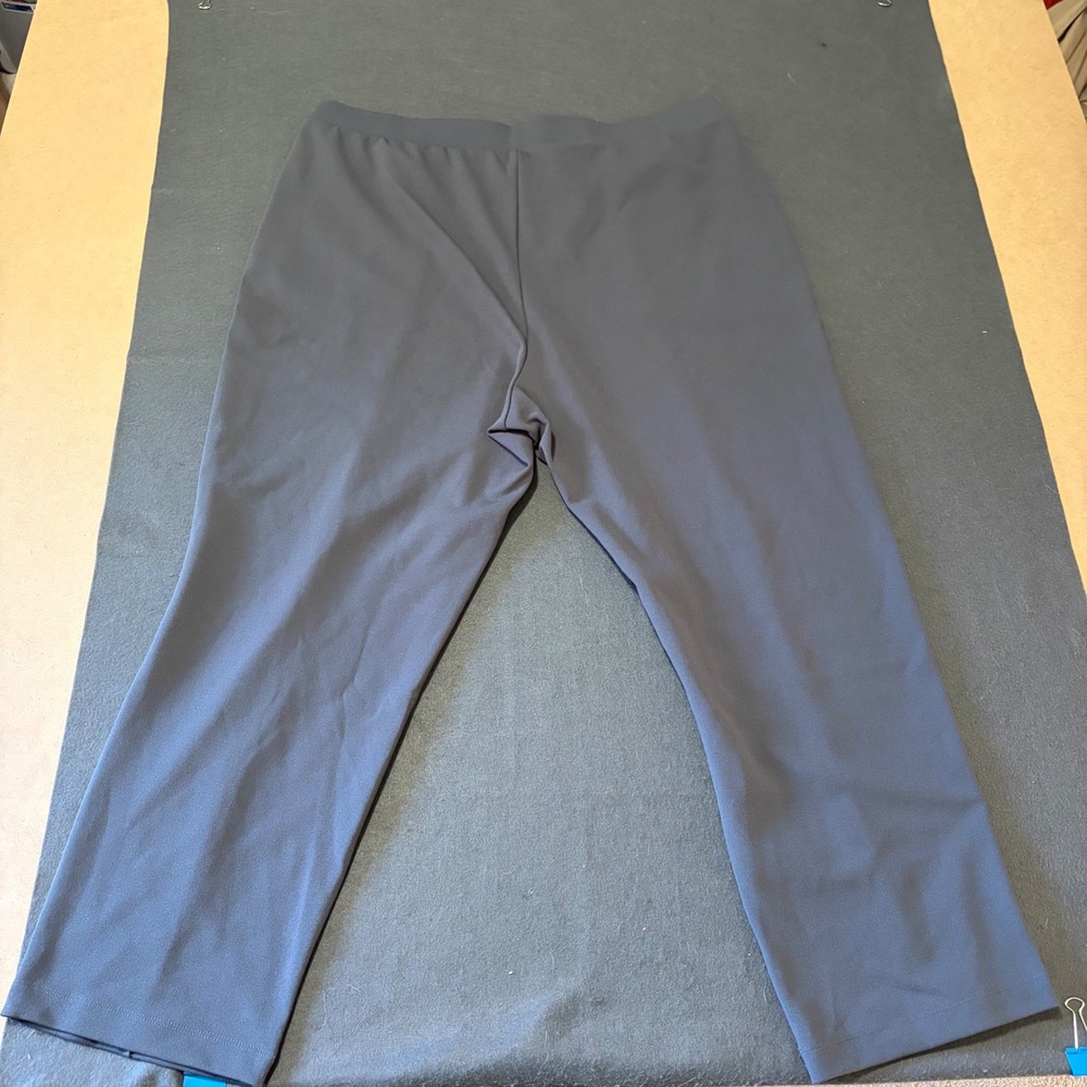 LOFT Pintuck Straight Leg Trousers Women XL Gray Pullon Stretch Fall Core Basic - Picture 6 of 8